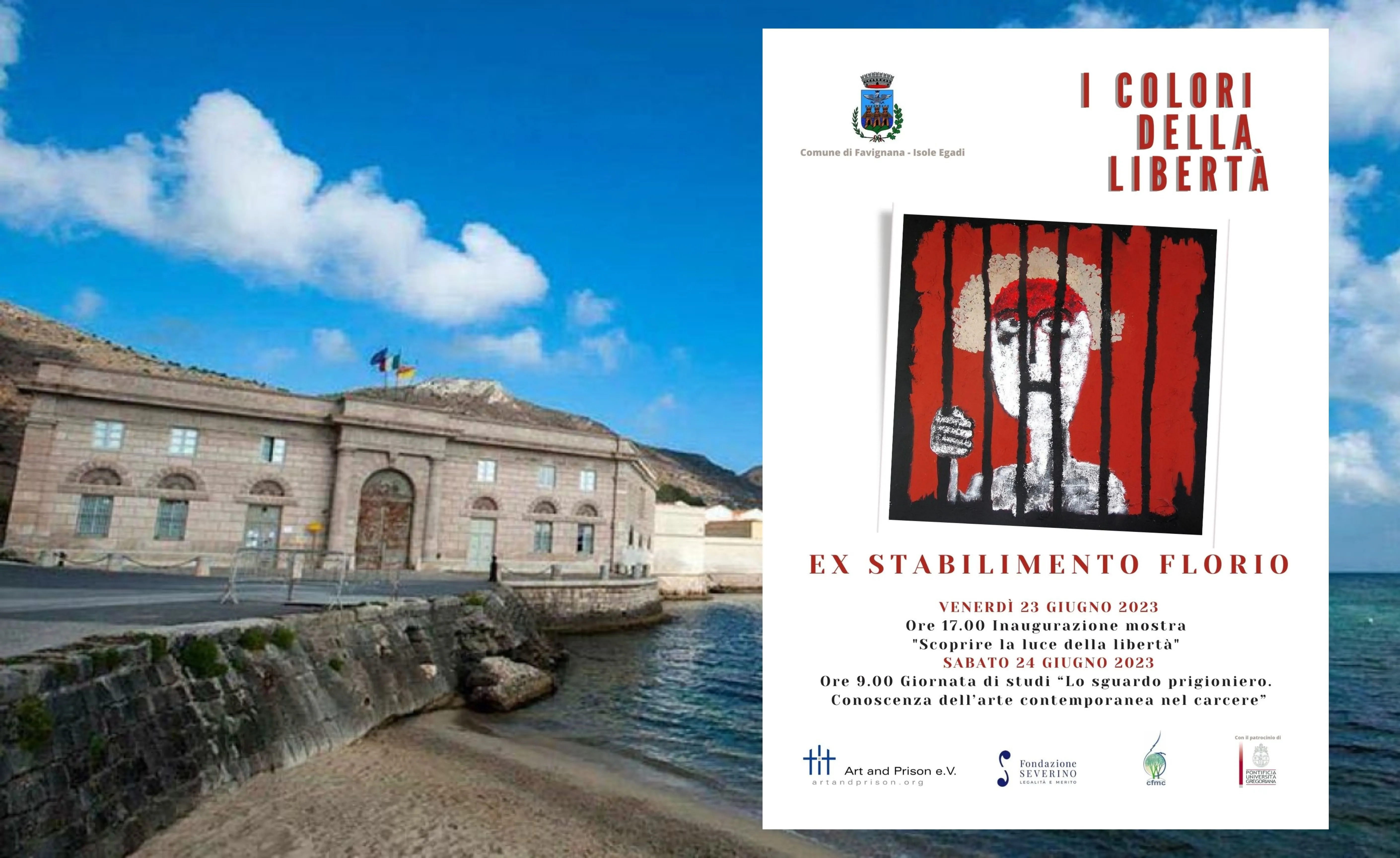 Arte contemporanea in carcere, il 23 e 24 giugno all’ex Stabilimento Florio di Favignana “I colori della libertà”