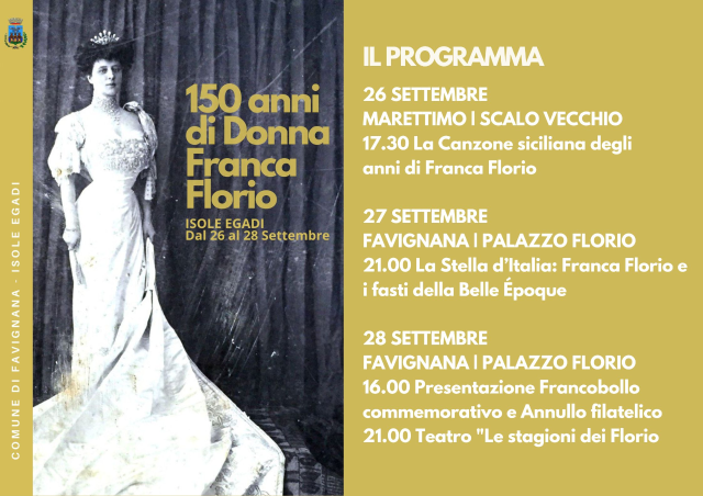 150 anni di Donna Franca Florio - Programma